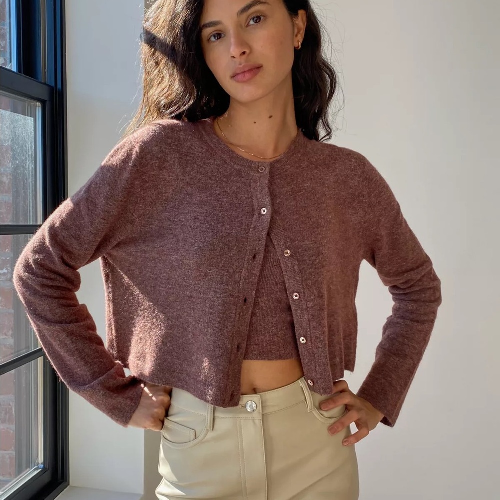 Wilfred Brown Cardigan Sweater